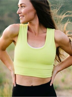 Zyia Active Lime Green Stronger Crop Tank Top